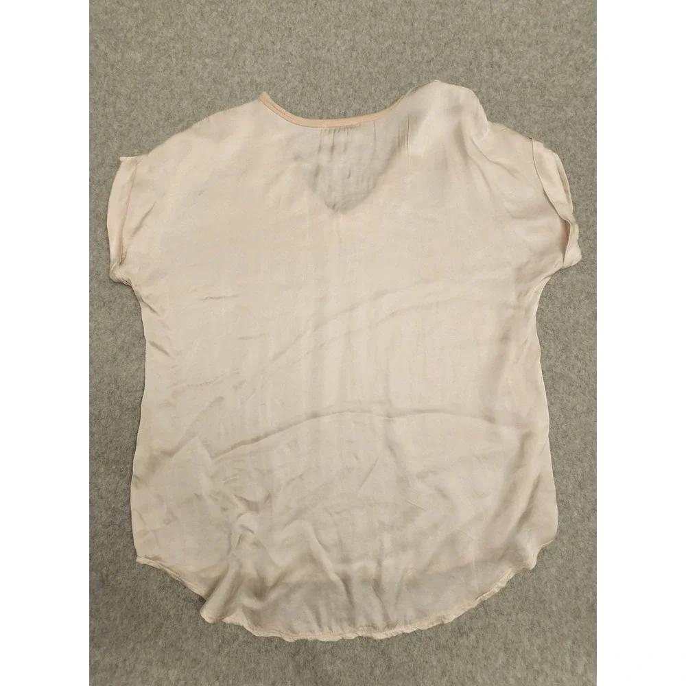 Sosia Shirt Womens Medium V‎ Neck Made in Italy Rayon Viscose Lightweight Top